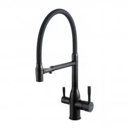 Смеситель для кухни с фильтром для питьевой воды черный FRAP F4398-6