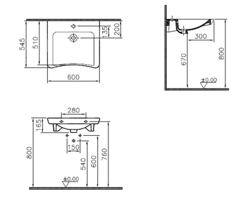 Раковина Conforma для людей с ограниченными возможностями Vitra 5289B003-0001 в магазинах СантехГид