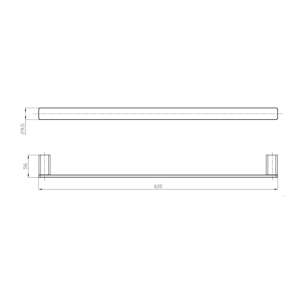 полотенцедержатель Raglo R301.01.09 одинарный  60 см,графит