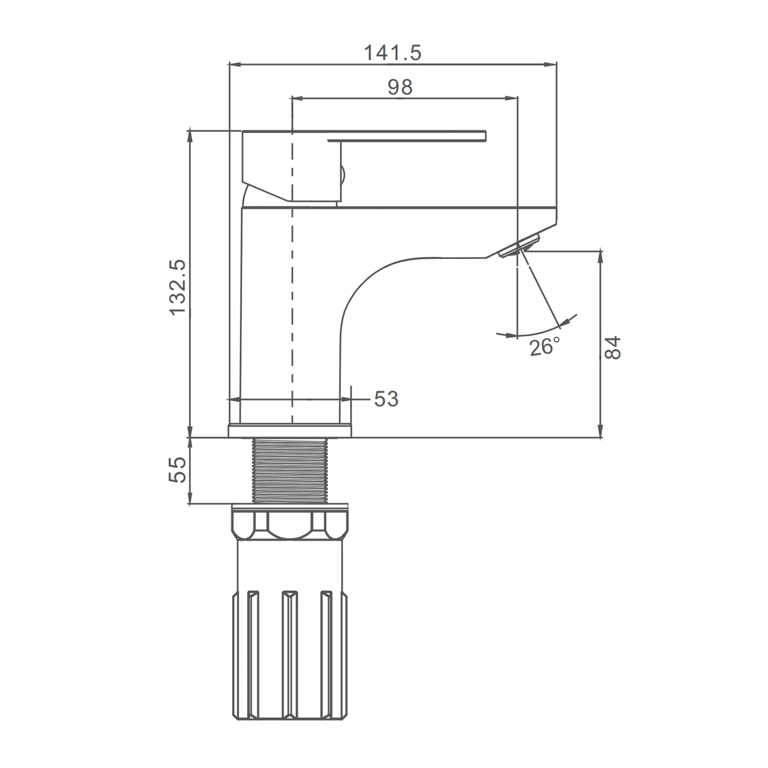 Смеситель Prohanss На раковину монолитный, белый P64.10.08