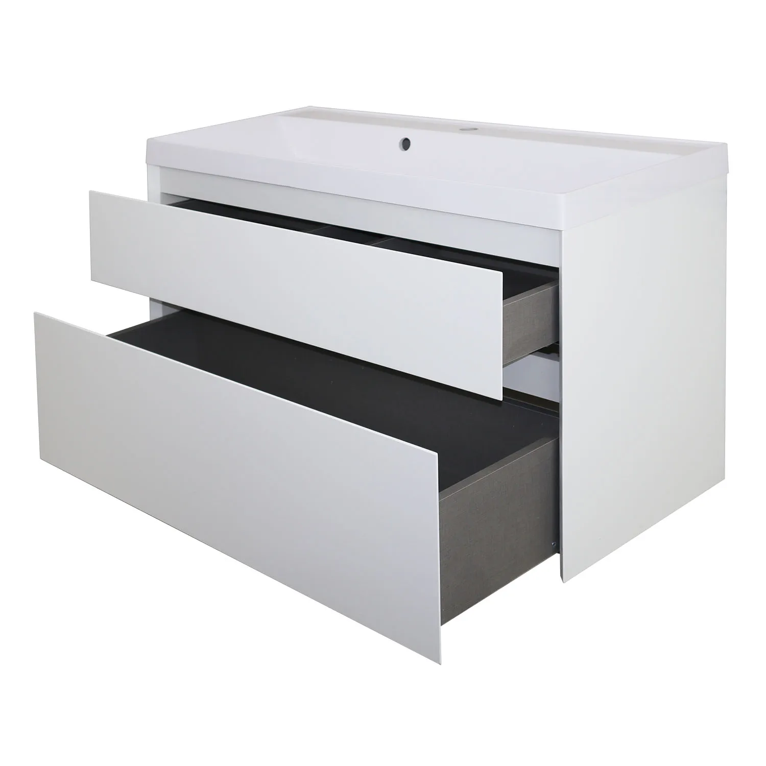 Комплект тумба Azario Velluto 100 1000х450х660 подвесная, с раковиной Slim 100, белый матовый () CS00088604