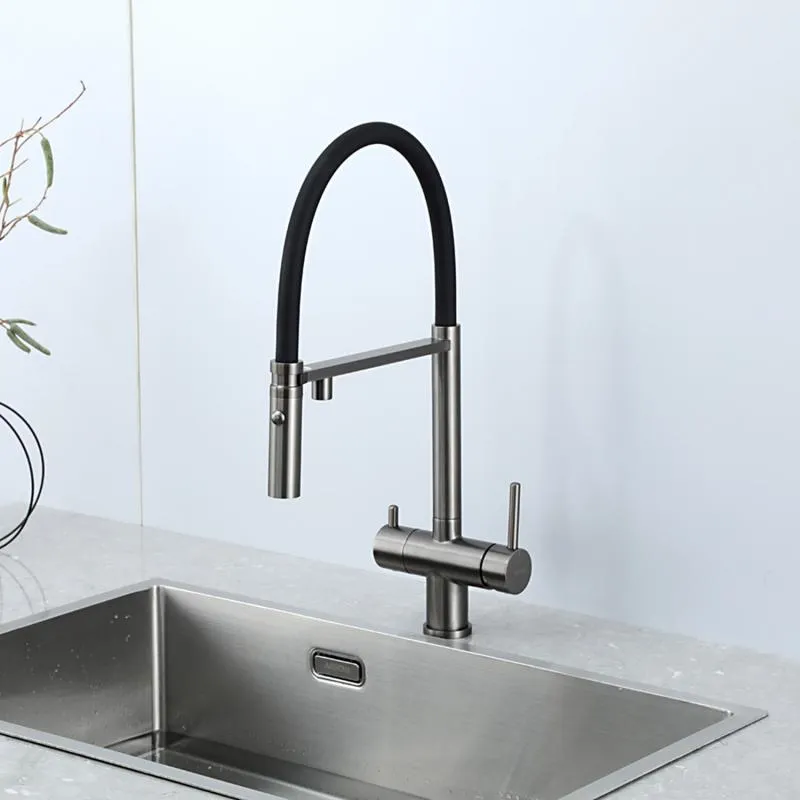 Смеситель для кухни оружейная сталь GAPPO G4397-89