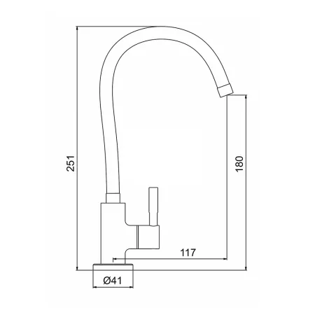 Смеситель для кухни МОНО с гибким изливом черный GAPPO G1052-96