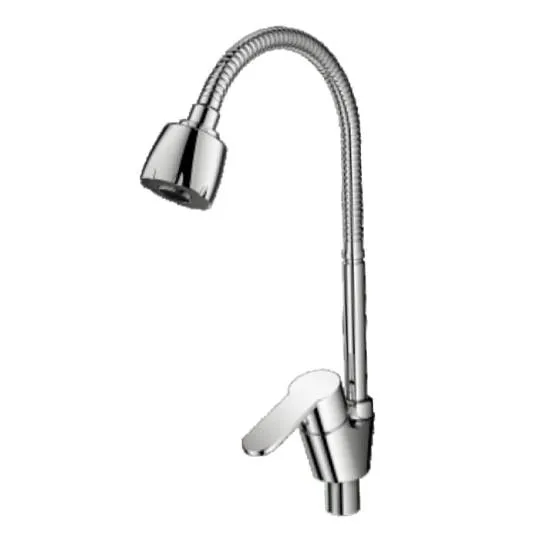Смеситель Prohanss P64.47 для кухни высокий гибкий излив, хром