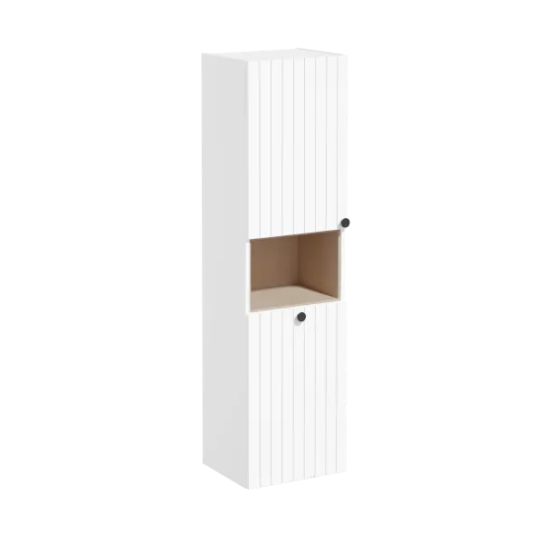 69093 Root Groove Пенал 40 см с корзиной для белья матовый белый левый VITRA