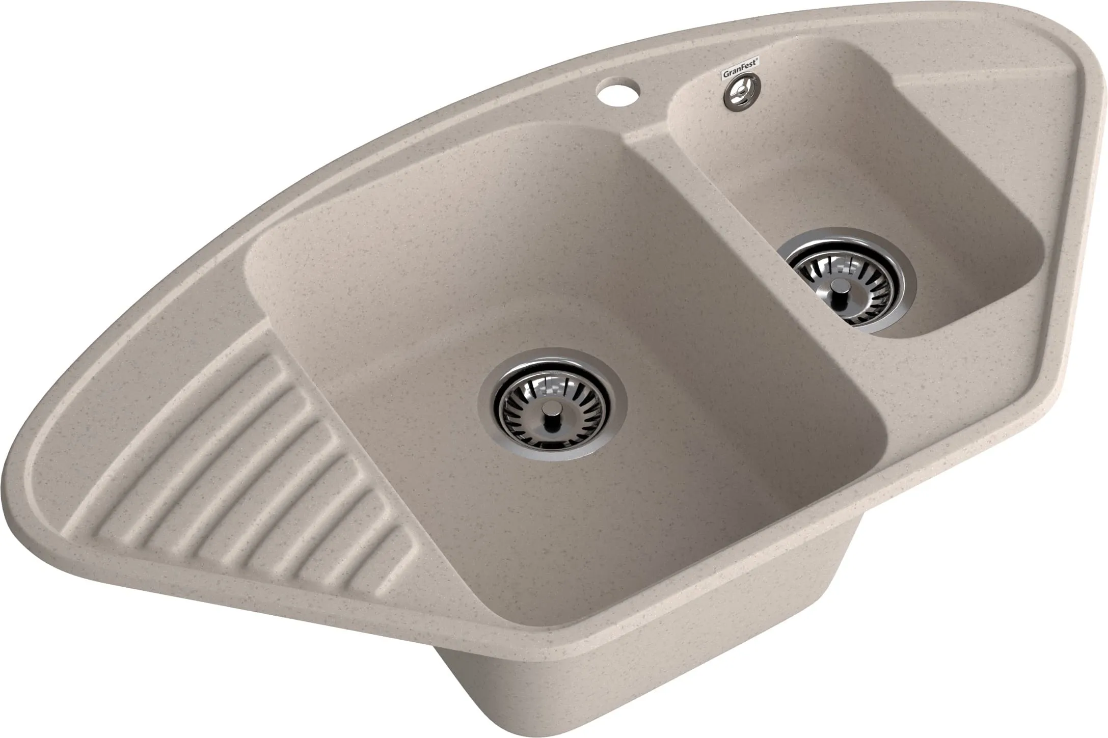 GranFest QUARZ (ECO-14) Мойка угл.1,5 чаш. 930*500 (песок)