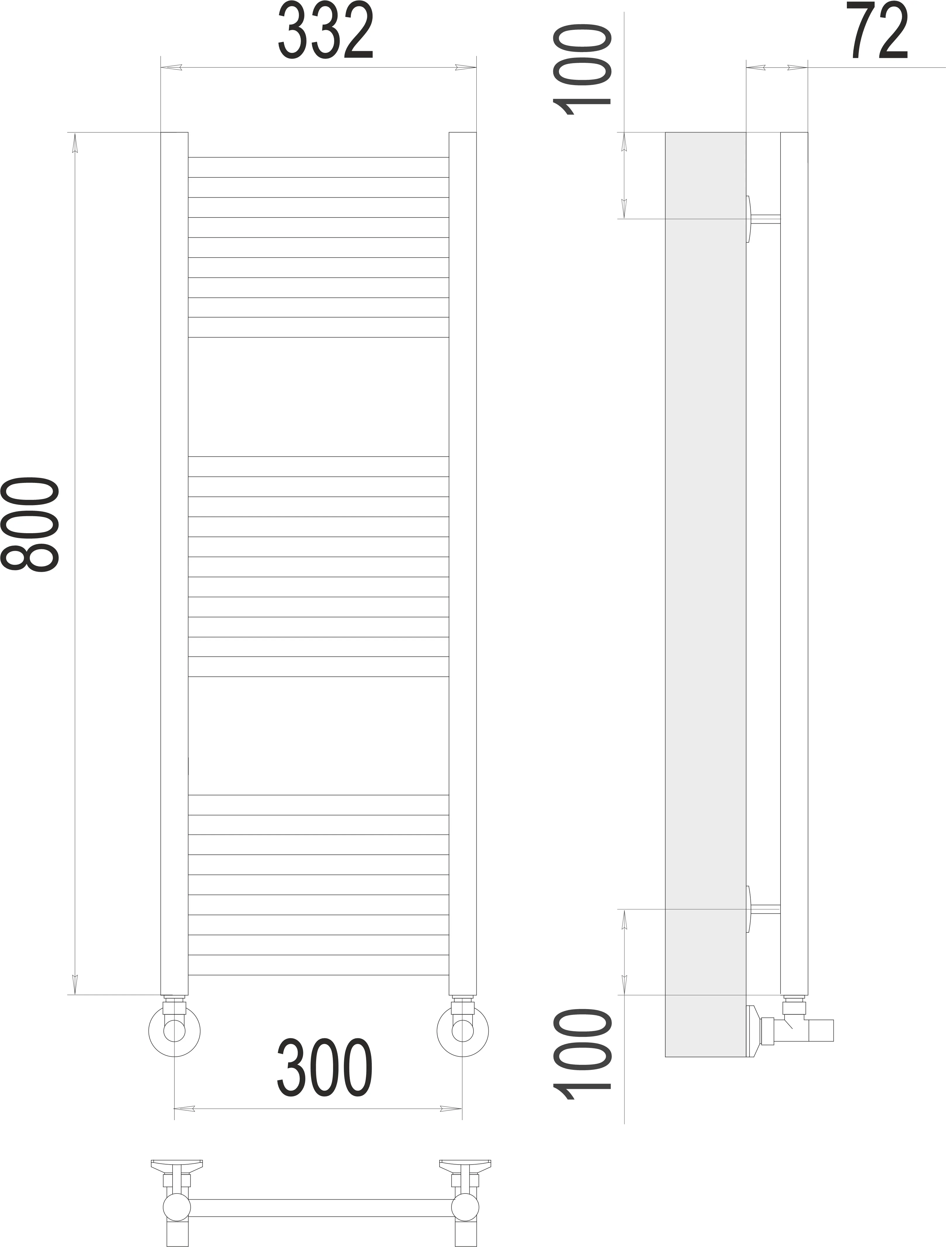 Полотенцесушитель Аврора П16 300х800
