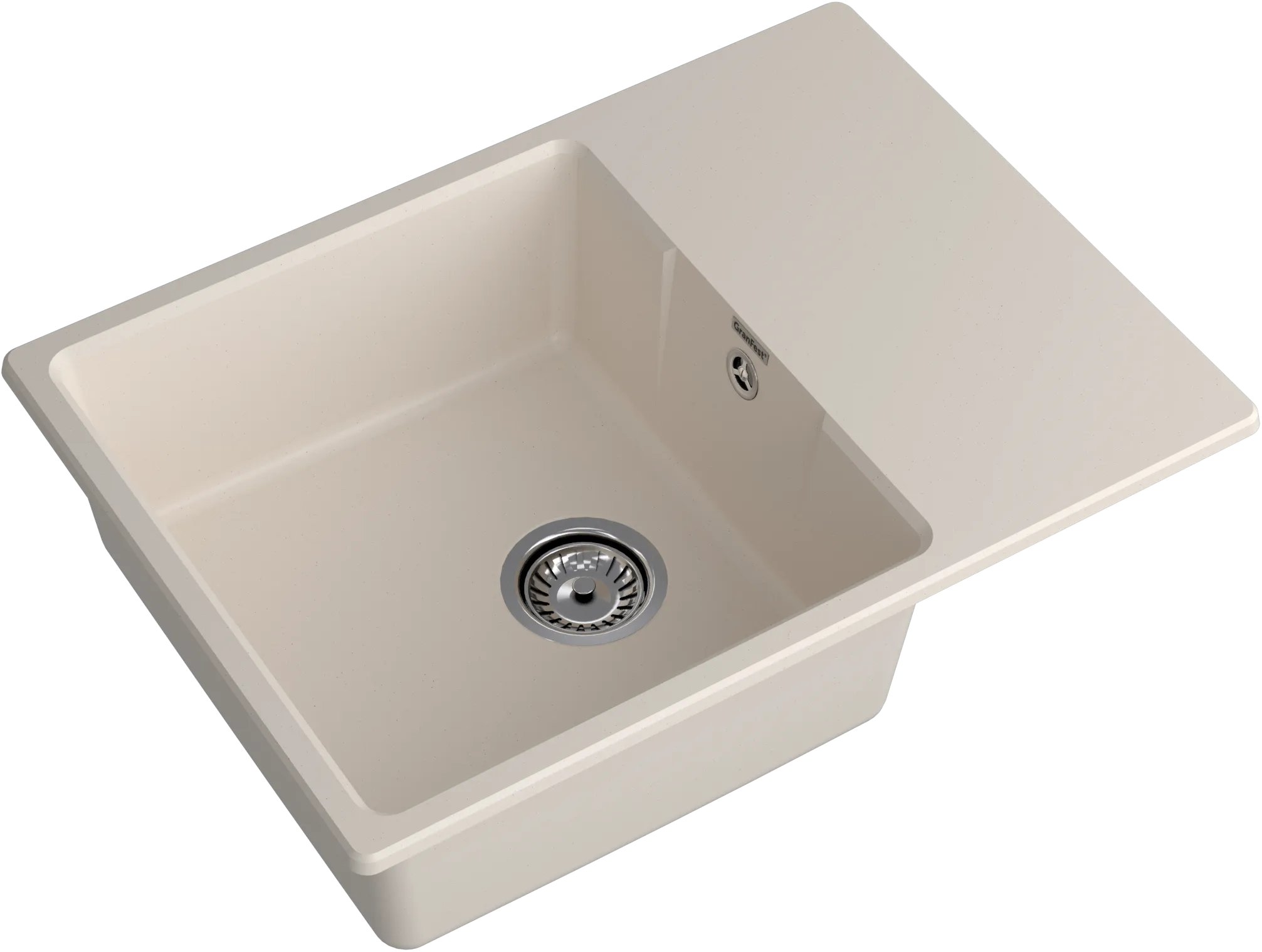 GRANFEST Мойка URBAN 668L  1-чаша+крыло 680*490мм белый арт.GF-UR-