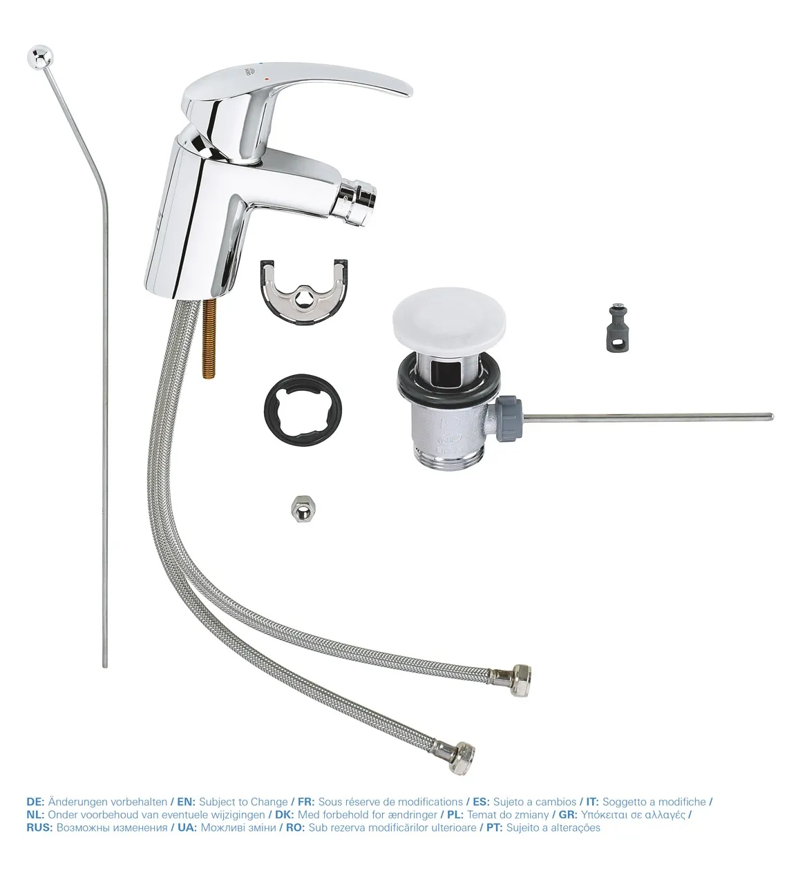 Смеситель для биде с донным клапаном Eurosmart New, хром 32929002