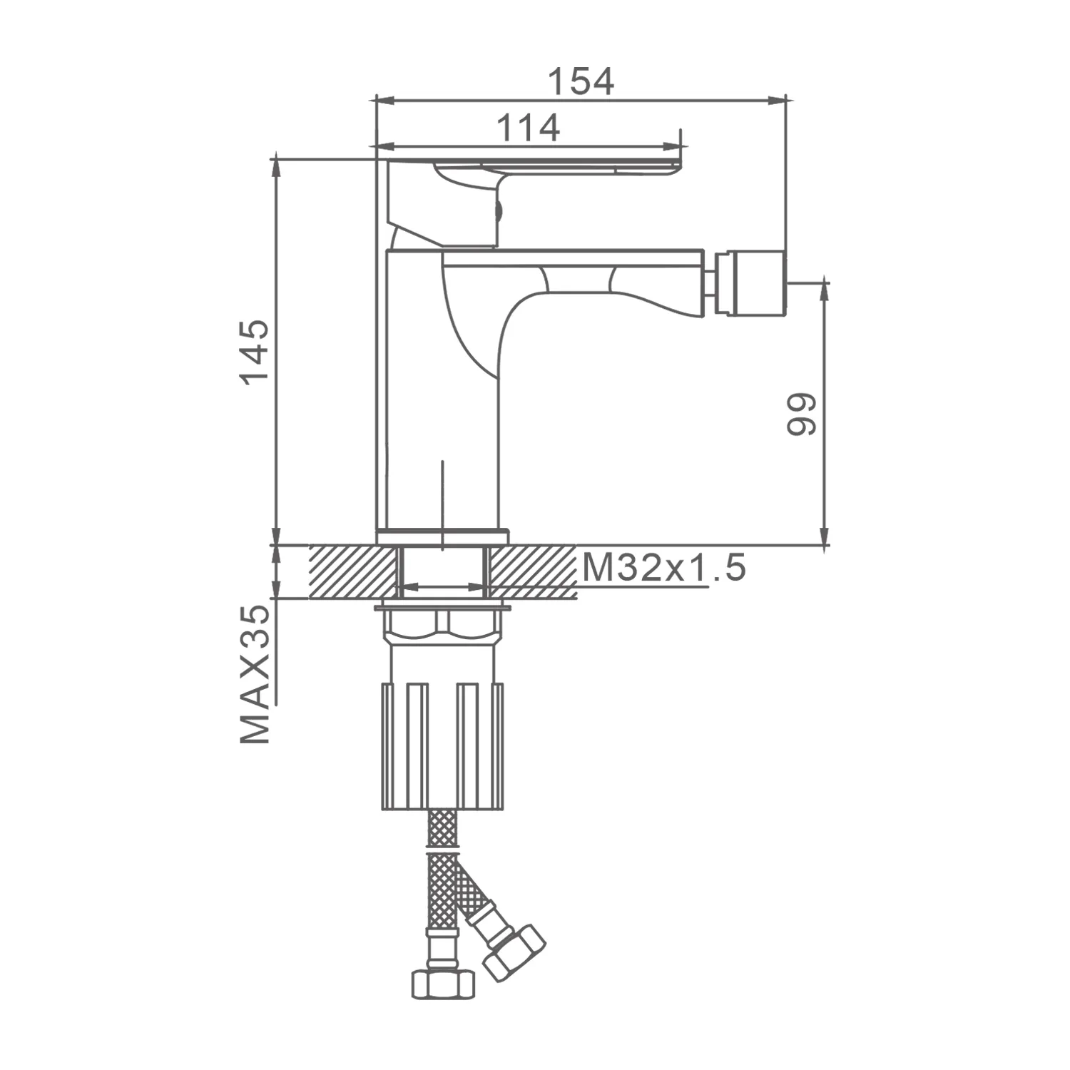 Смеситель Splenka S05.50 для биде  монолитный, хром