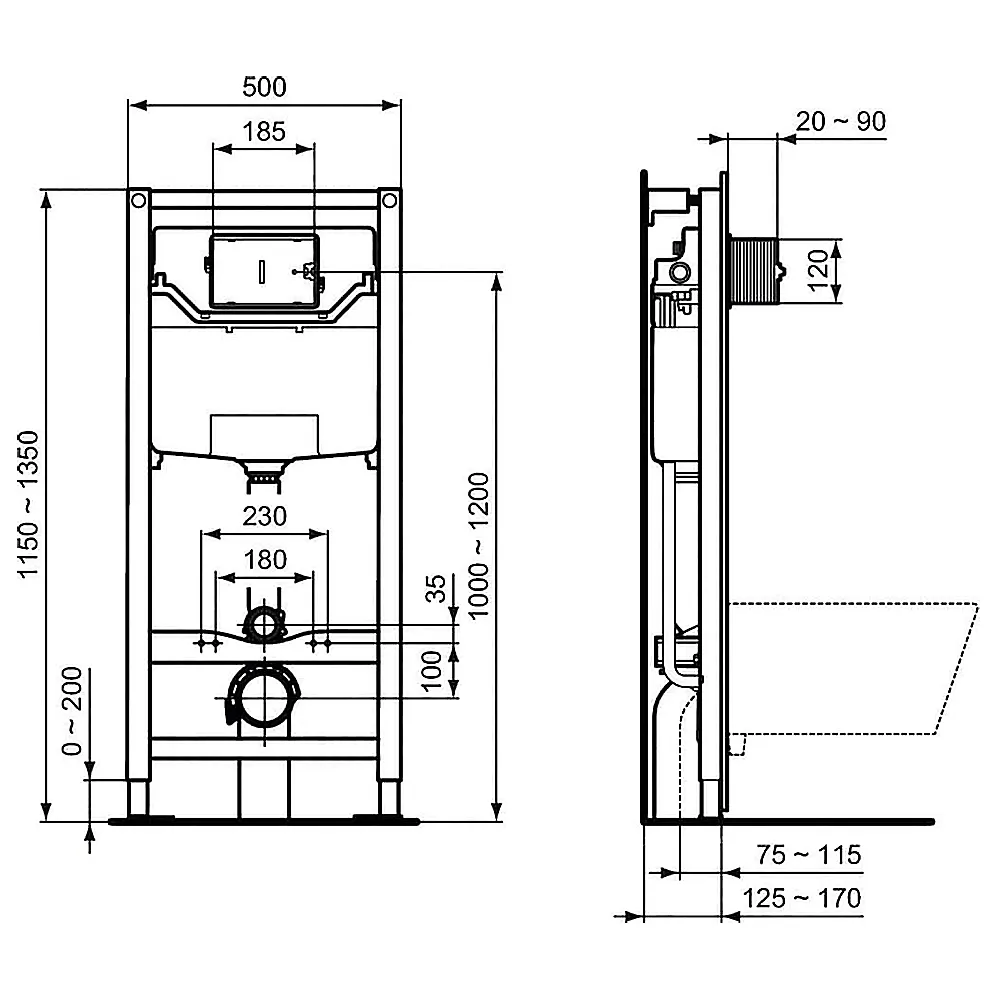 ( R020467 ) PROSYS FRAME 120 M Встраиваемая инсталляция для монтажа подвесных унитазов. R0204промо