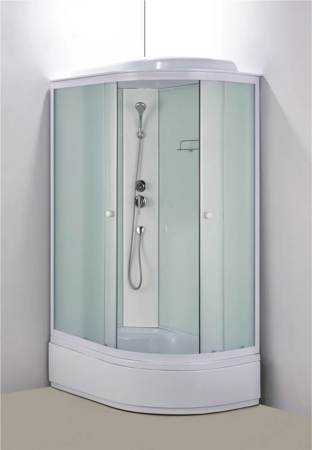 Душевая кабина Loranto 1180х780х2150 левосторонняя, белое заднее стекло, поддон 26 см, матовое стекло 4 мм, профиль белый (CS-985-LTM/W-120)