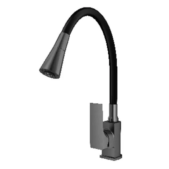 Смеситель Prohanss P61.4406.09 для кухни высокий гибкий излив, графит
