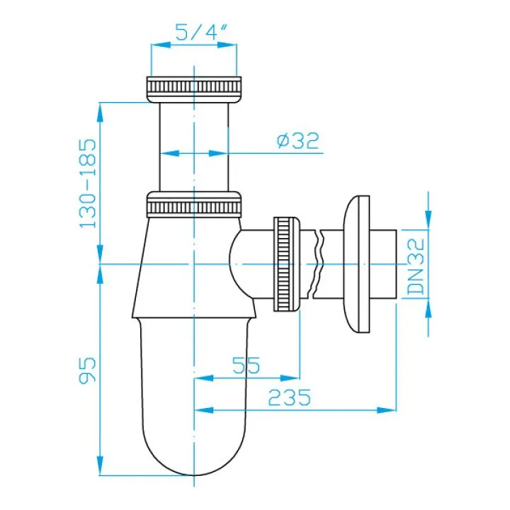 Сифон для умывальника  5/4 ", латунь в магазинах СантехГид