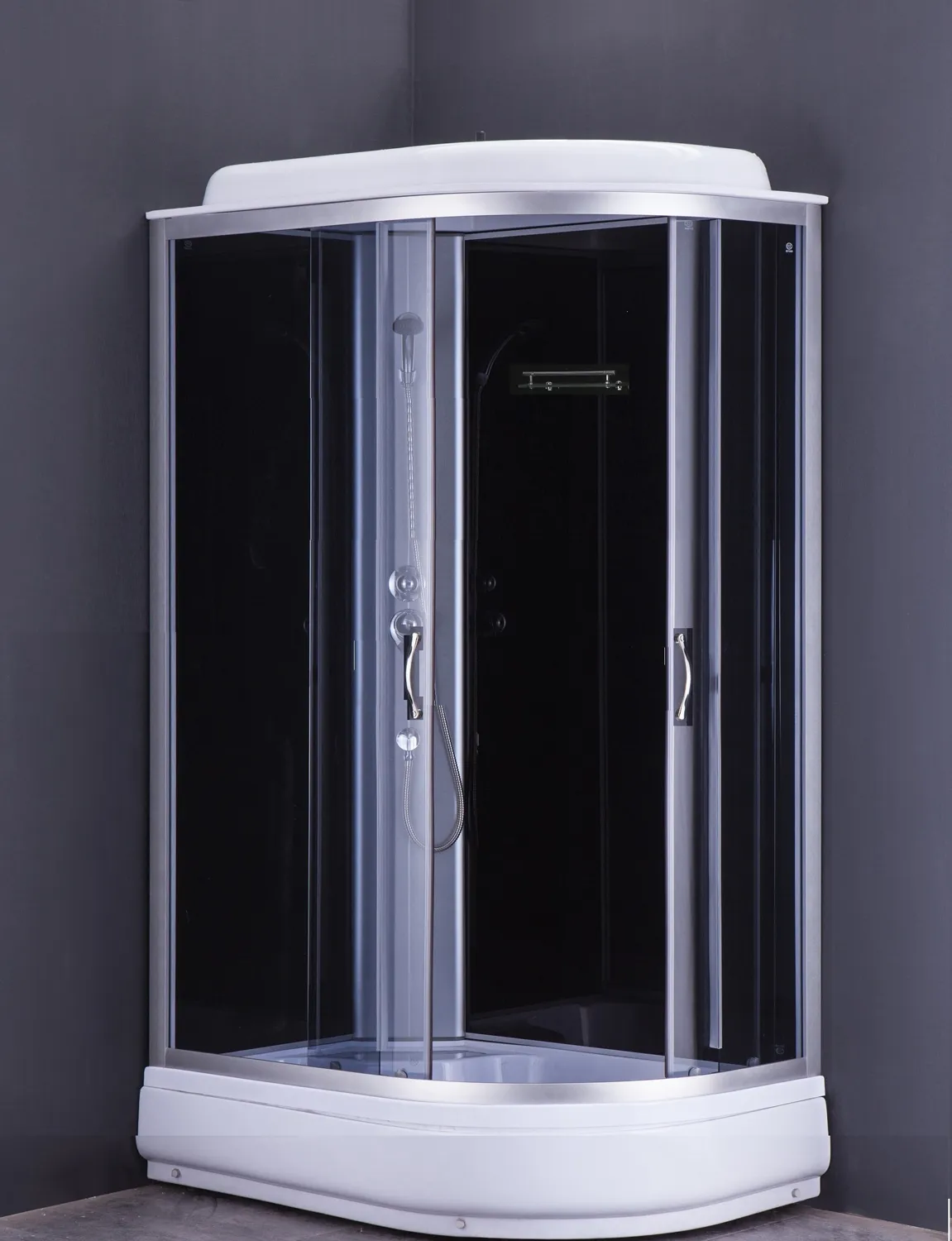 Душевая кабина LORANTO 120х80х215 левосторонняя, поддон 20 см, прозрачное стекло 4 мм, черная () CS-66120-20 L G