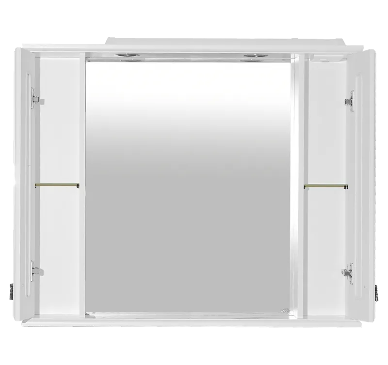 Зеркало Лувр -105 с 2-мя шкафчиками, белое