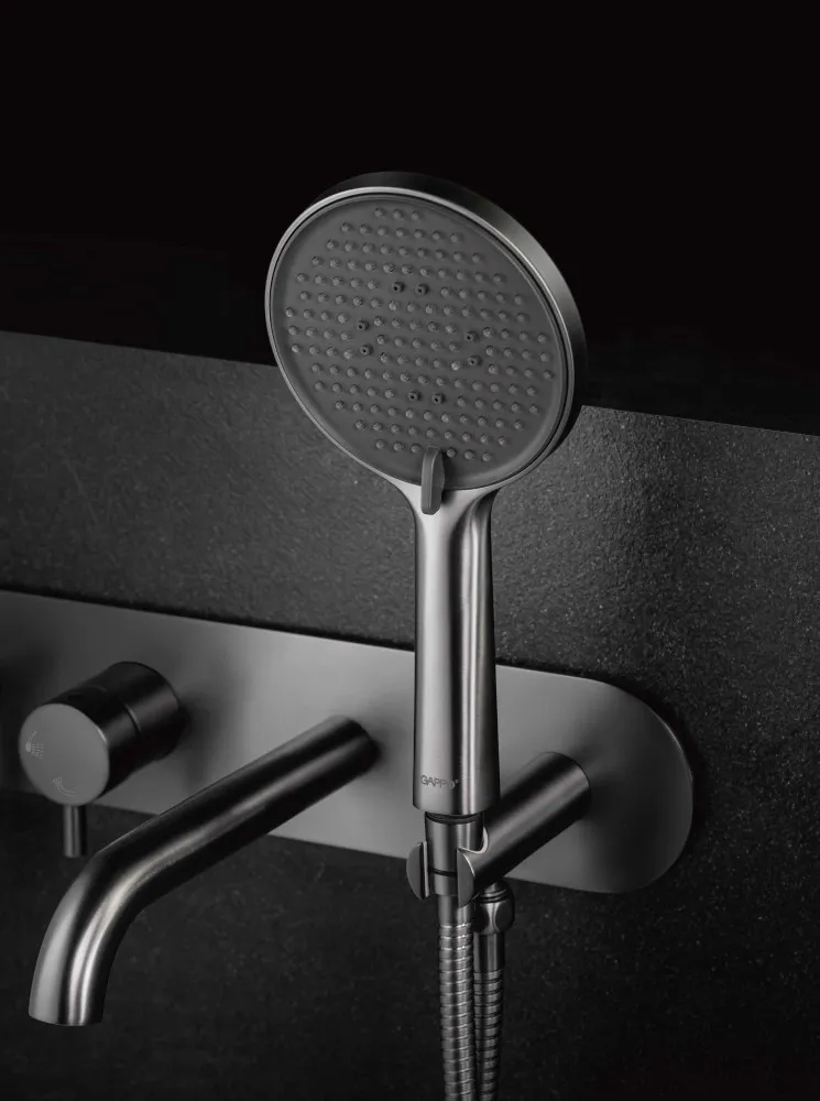 Встраиваемый смеситель для ванны и душа оружейная сталь GAPPO G3306-9