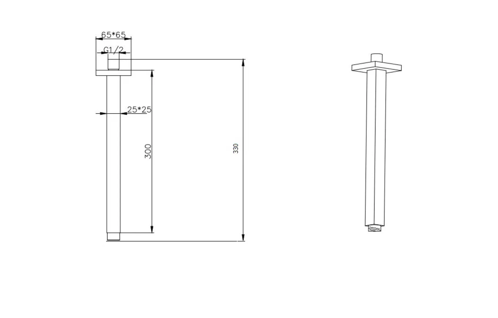 Держатель верхнего душа потолочный QUBIC Brushed Bronze 