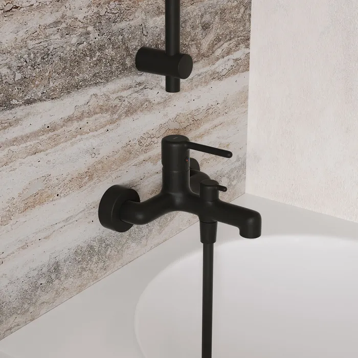 Смеситель для ванны, черный матовый, Aiger, IDDIS, AIGBL00i02WA