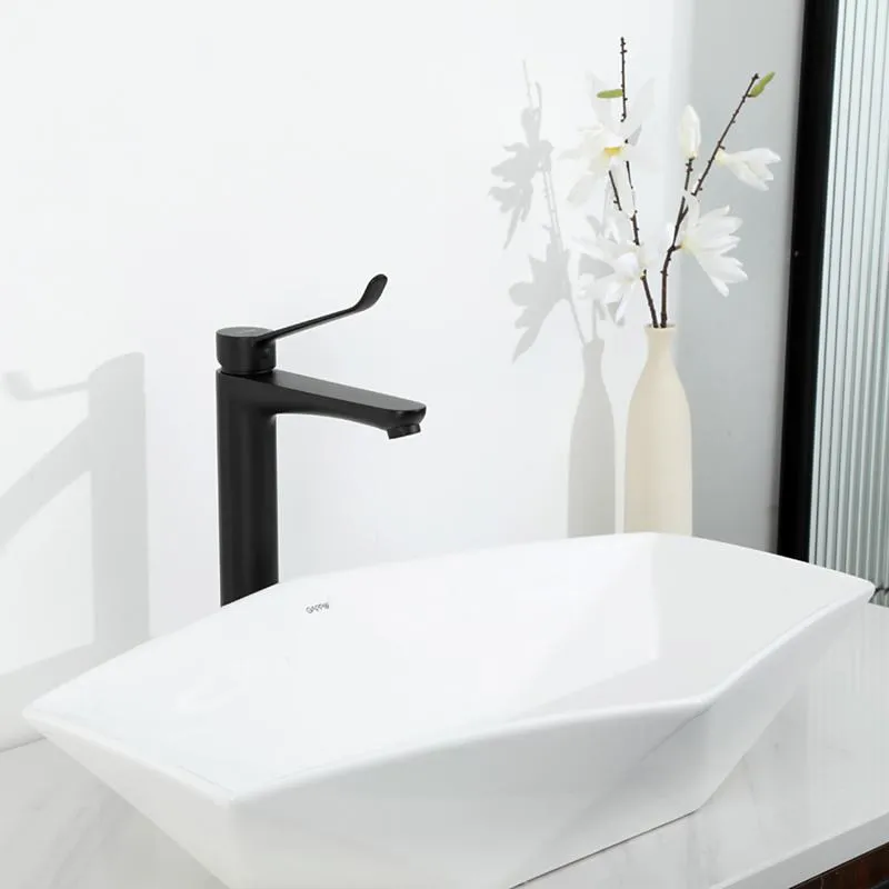 Смеситель для раковины высокий черный GAPPO G1021-26