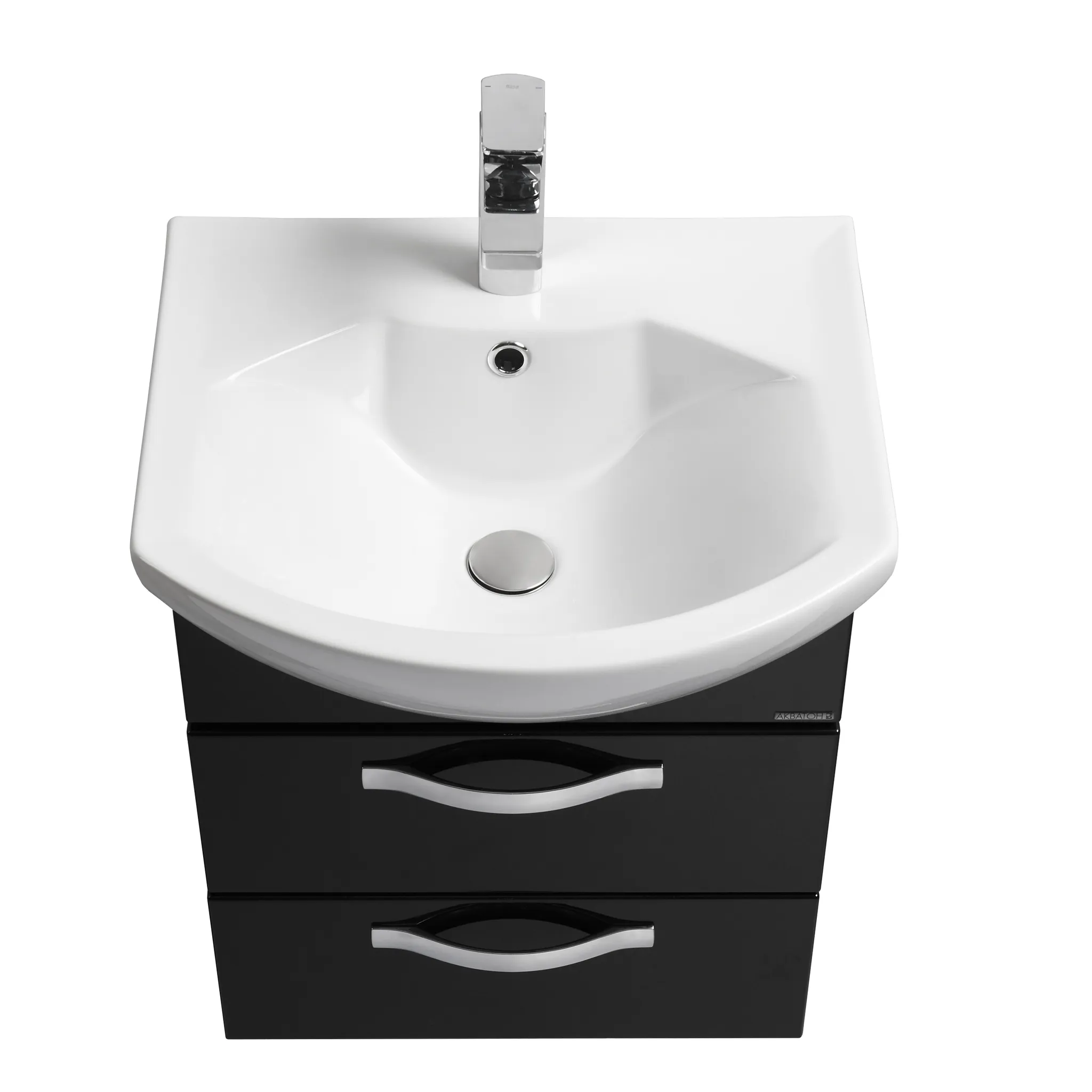 Тумба под раковину AQUATON Ария 50 М чёрный глянец 1A140001AA950