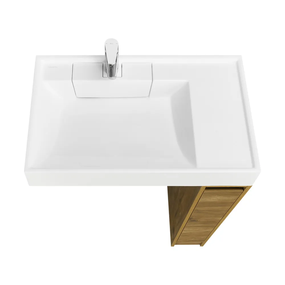 Тумба под раковину Aquaton Лондри 20 без фасада, дуб рустикальный () 1A267101LHDR0