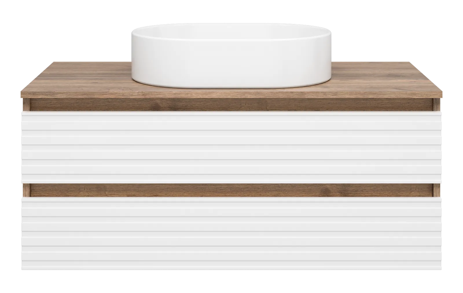 DAKOTA -100 Тумба подвесная 2 ящ. (ДСП (Дуб Гал. Белый) + раковина