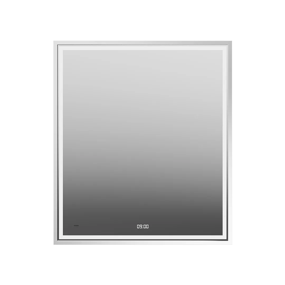Зеркало Tecno/Текно c LED 70 с подсветкой, с функцией антизапотевание, белый глянцевый 