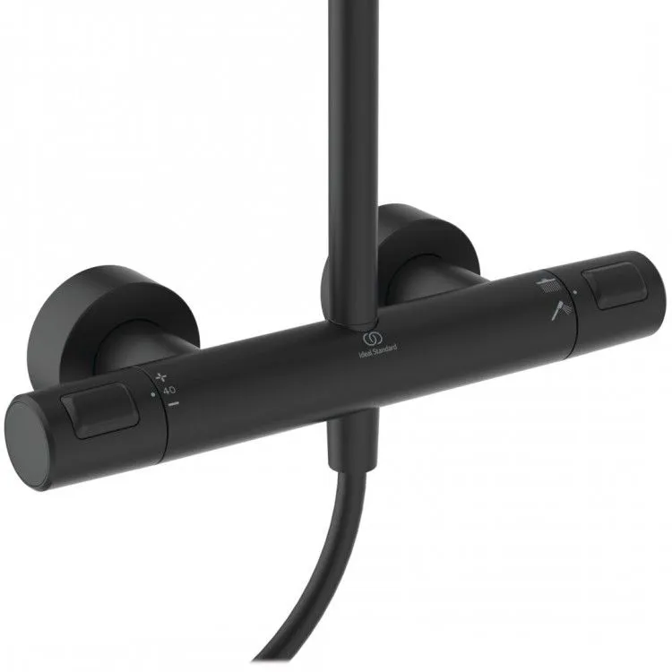 Душевая система IDEAL STANDARD CERATHERM T25+ термостатический смеситель, черный () A7210XG