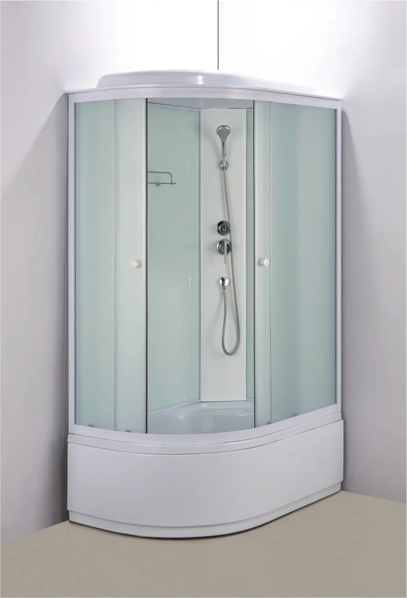 Душевая кабина Loranto 1180x780x2150 правосторонняя, белое заднее стекло, поддон 40 см, матовое стекло 4 мм, профиль белый () CS-887EDTM/W-120