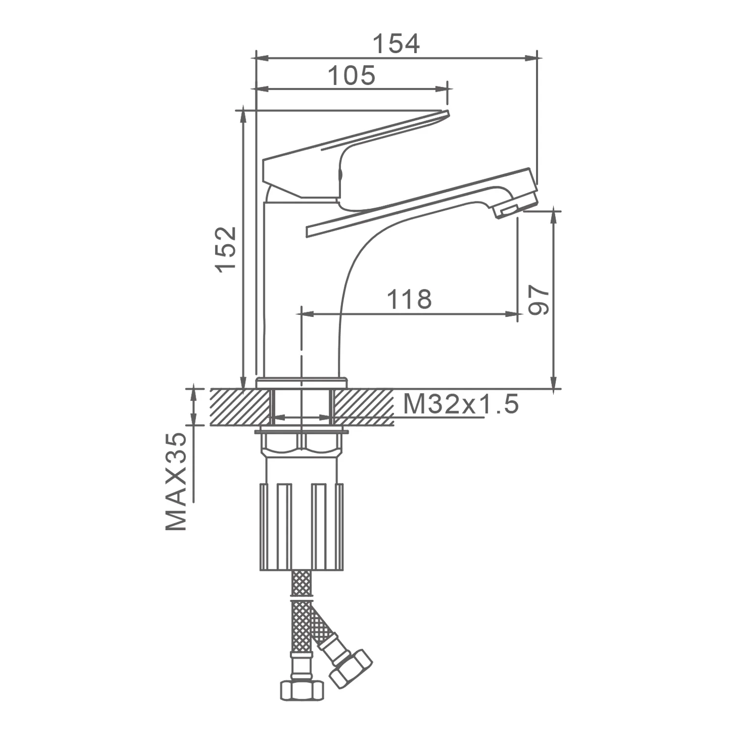 Смеситель Splenka для раковины монолитный, хром S07.10