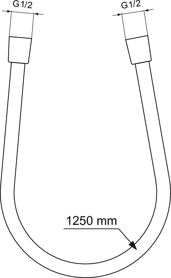 IDEALFLEX Шланг для душа 1250 мм, подсоединение G1/2", устойчивость к давлению до 5 атм, про BE125XG