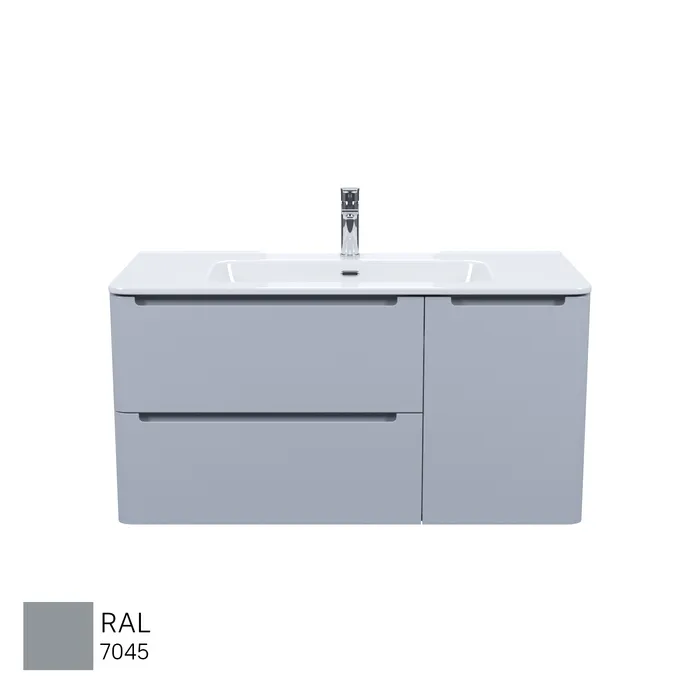 Тумба с умывальником, подвесная, 100 см, светло-серый, Edifice, IDDIS, EDI10L0i95K  подходит умыв. 0101000i28