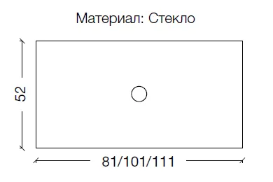 Столешница стекло 80см прямая Бронзированный коричневый