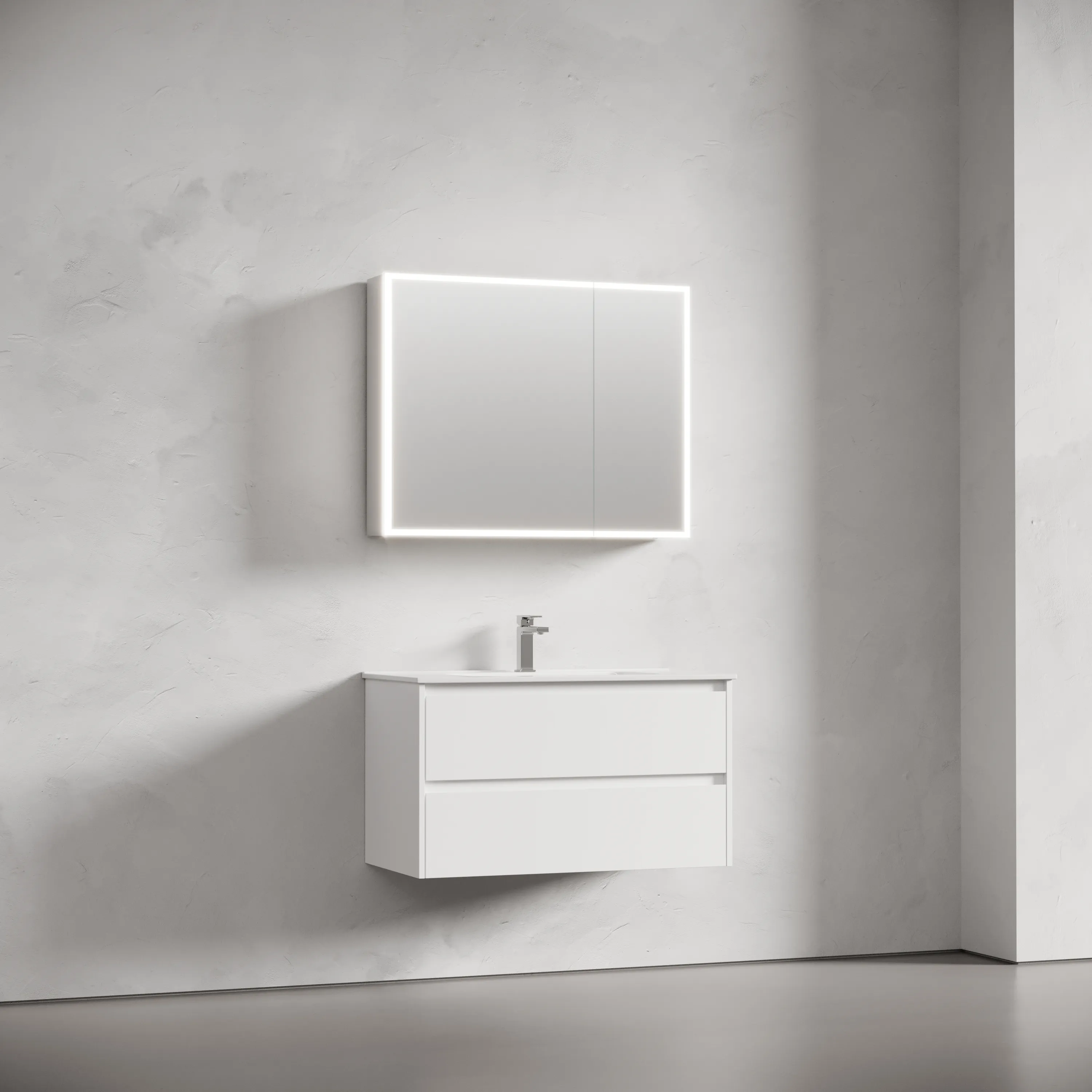 Зеркальный шкаф Sancos Реформа / Evoke SC8090 90x70 с подсветкой, серый