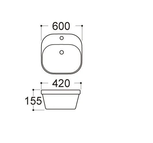 Раковина накладная для установки на столешницу AQUATEK АМАДЕО , 500*420*155 мм, с отверстием под смеситель, цвет белый AQ5042-00 в магазинах СантехГид