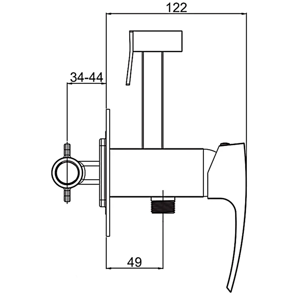 Встраиваемый гигиенический душ оружейная сталь GAPPO G7207-9