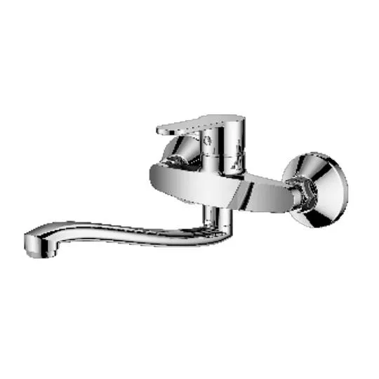 Смеситель Prohanss P64.46 для кухни настенный поворотный излив 25 см, хром