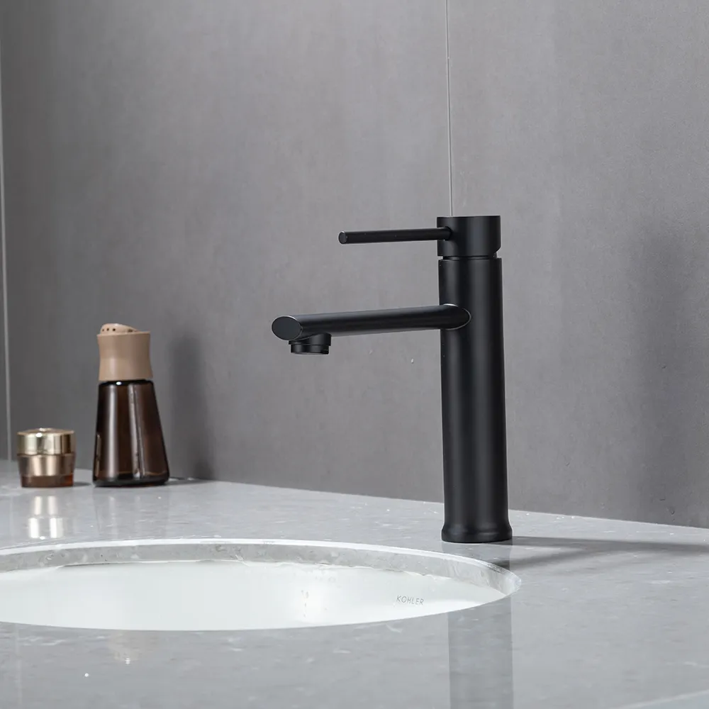 Смеситель высокий для раковины черный FRAP F10899-26