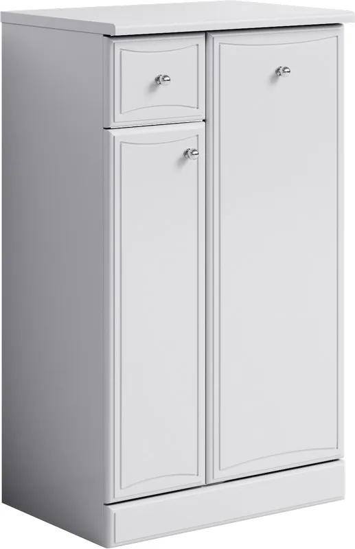 Напольная тумба с ящиком,бельевой корзиной и дверцей на петлях с плавным закрыванием