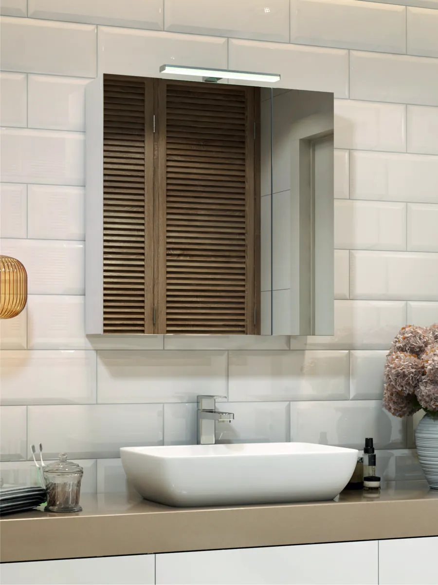 Зеркальный шкаф Plaza 700 со светильником