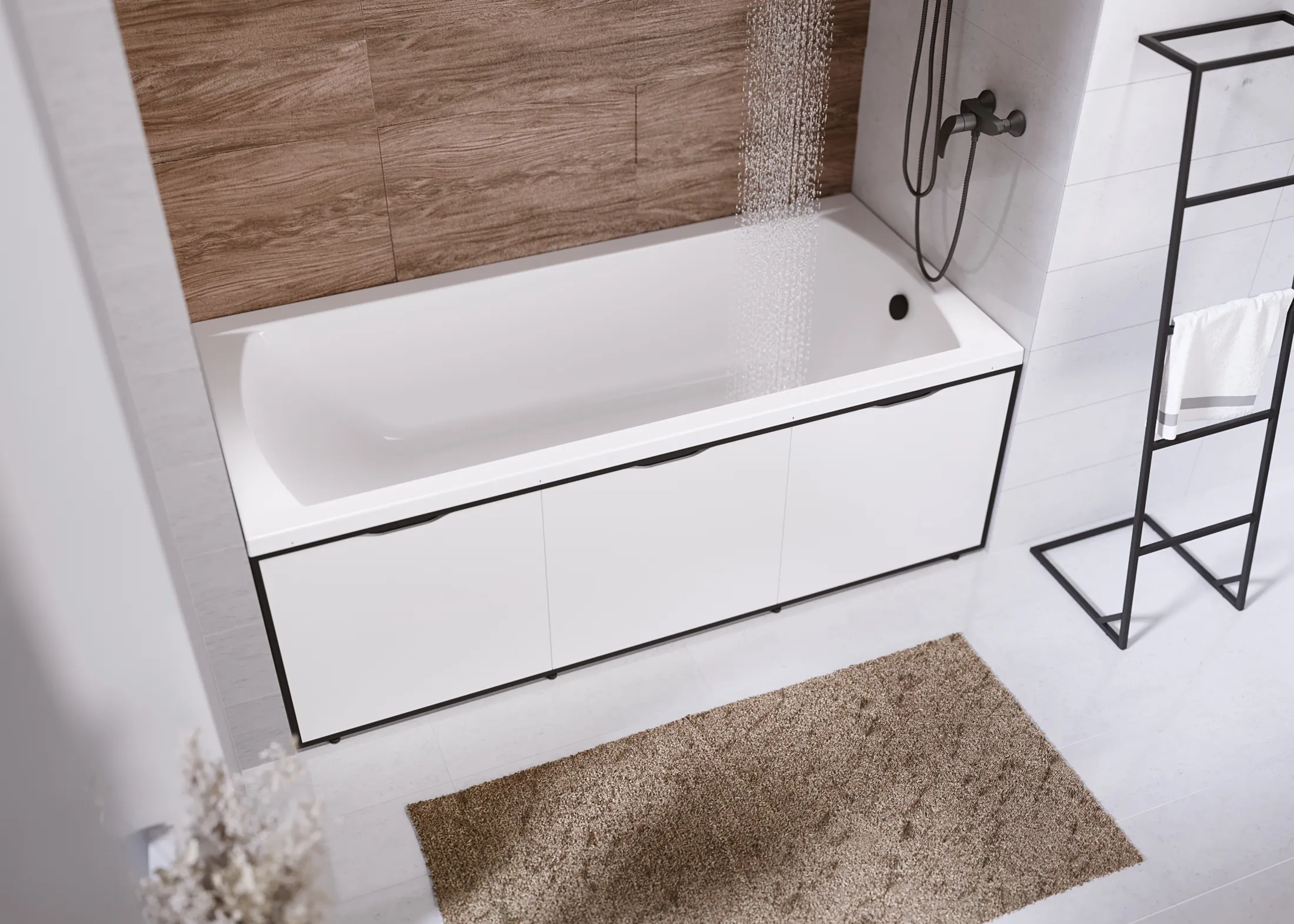 Экран для ванны 180 Grunge Loft Супер Айс белый