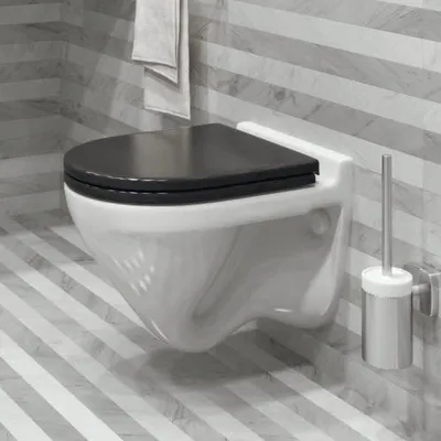 Унитаз подвесной Sanita Luxe Attica Color Black с сиденьем Soft Close ATCSLWH0110