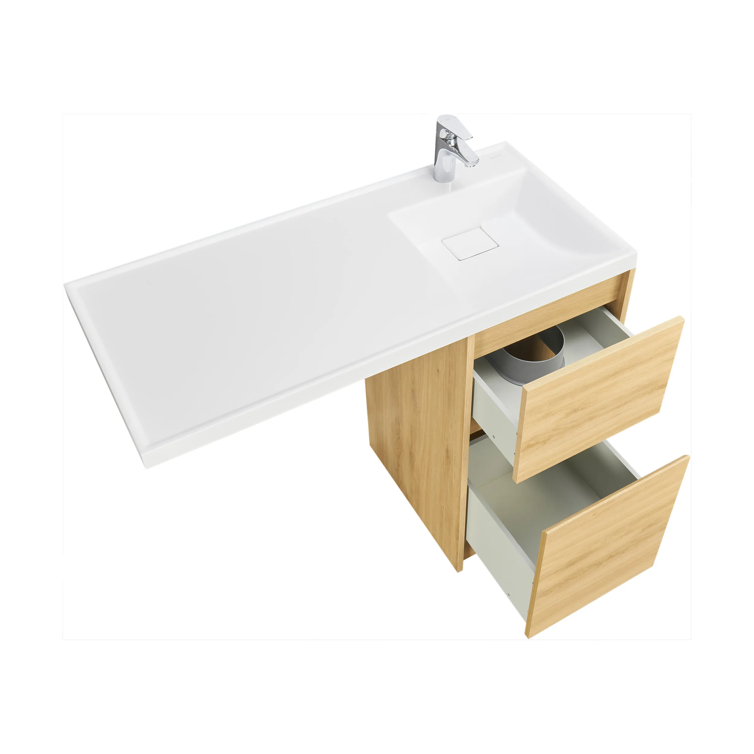 Корпус тумбы под раковину AQUATON Лондри 40 Дуб Сантана без фасада 1A267001LH0C0