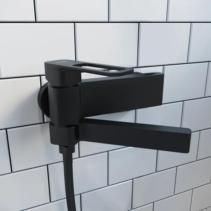 Смеситель для ванны, черный, Slide, IDDIS, SLIBL00i02WA