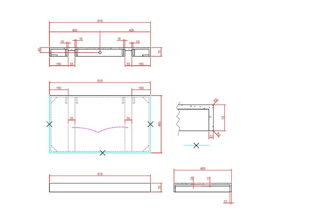 Столешница прямая FLAT CALACATTA 810*460*70