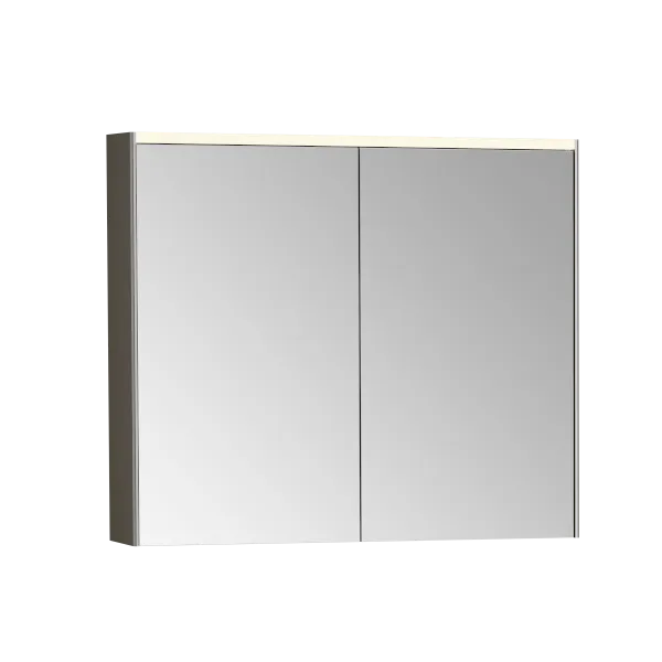 66911 Зеркало-шкаф 80 см с подсветкой и розеткой антрацит VITRA