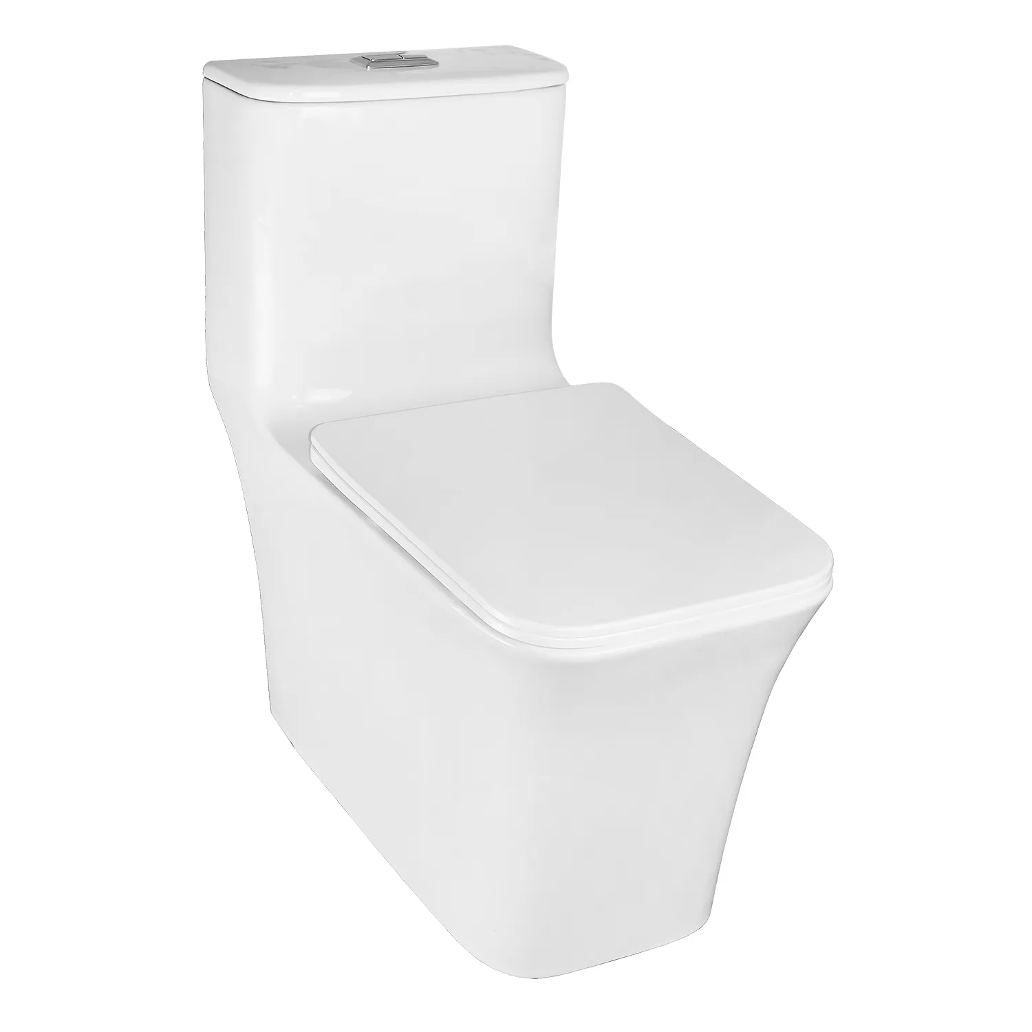 Унитаз-моноблок AZARIO STOUN 405х750х780 напольный, безободковый, в комплекте с сиденьем дюропласт микролифт, белый () AZ-1109