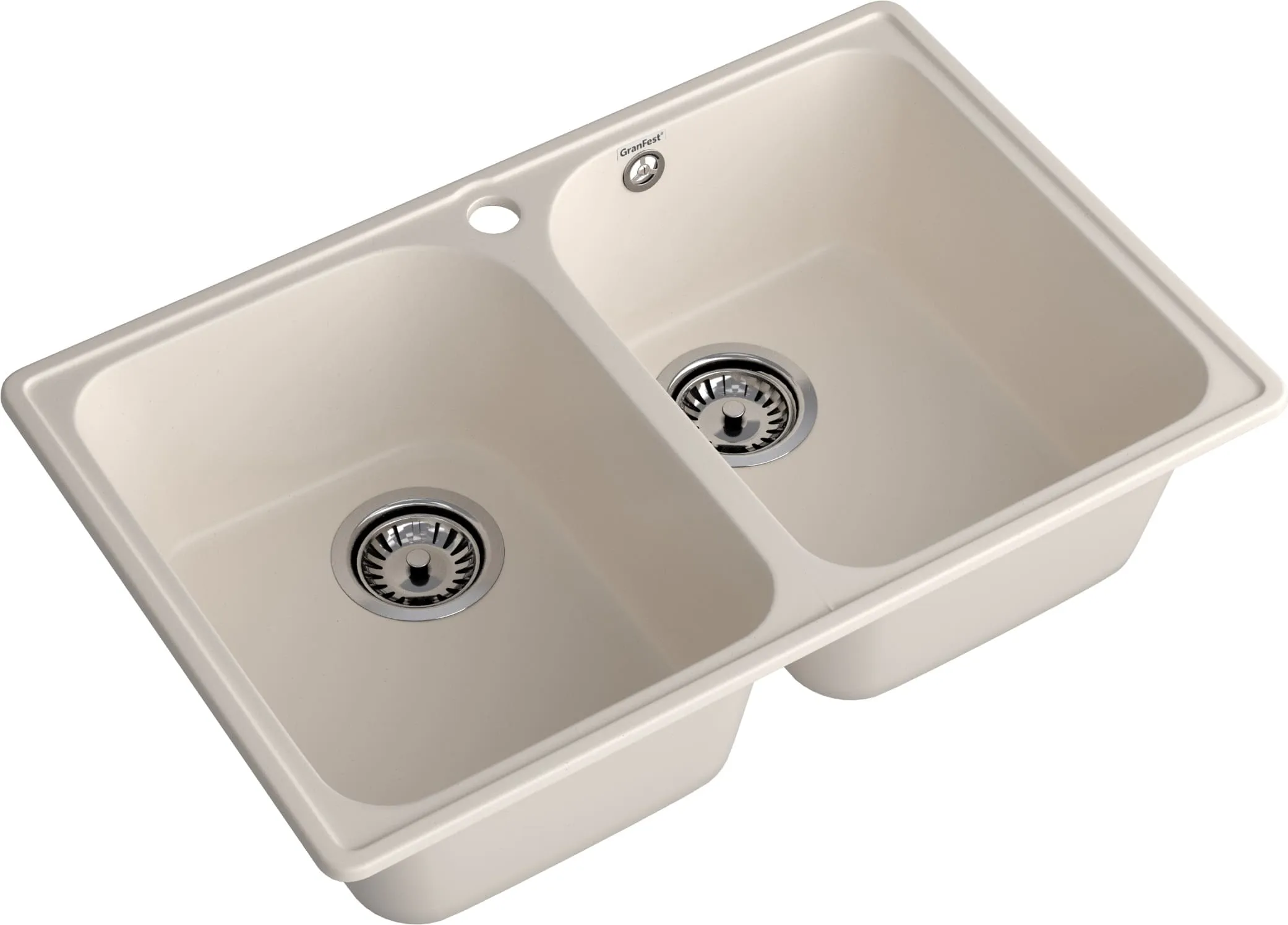 GranFest QUARZ (ECO-15) Мойка 2 чаши 740*480 (белый)