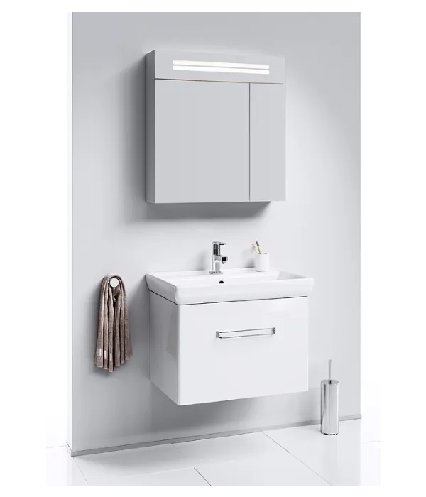 Подвесная тумба в белом глянцевом цвете с одним ящиком